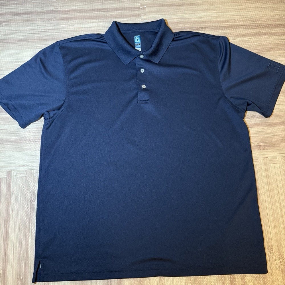 PGA Tour Airflux navy blue golf Polo shirt  XXL Short Sleeve Activewear